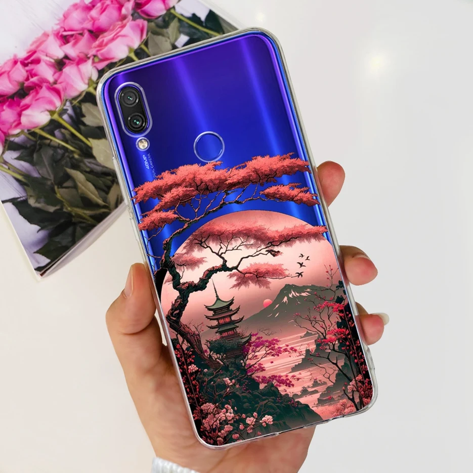 Fashionable Clear Silicone TPU Phone Case - Painted Design Cover