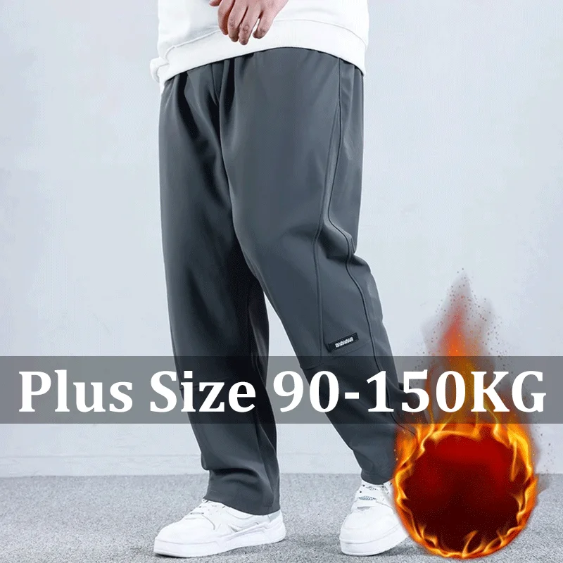 Herren Fleece Jogginghose Plus Größe 5XL-10XL Winter Hohe Elastische Dicke Warme Hosen Gym Jogger Große Größe Laufsport Hosen