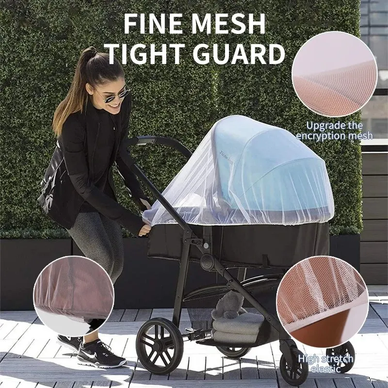 1 mosquitera para cochecito de bebé, cubierta completa, modelo general, ligera, transpirable, fácil de transportar, malla encriptada_voghion.com