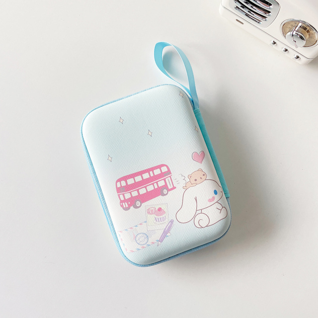 Cute Storage Bag USB Charger Cable Data Line Organizer Pouch Mini Square Zipper Coins Storage Case Earphone Accessories