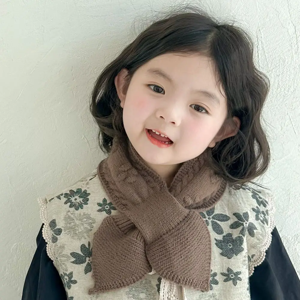 패션 따뜻한 겨울 스카프 두꺼운 한국 니트 스카프 귀여운 공주 어린이 숄 소년 소녀 스카프