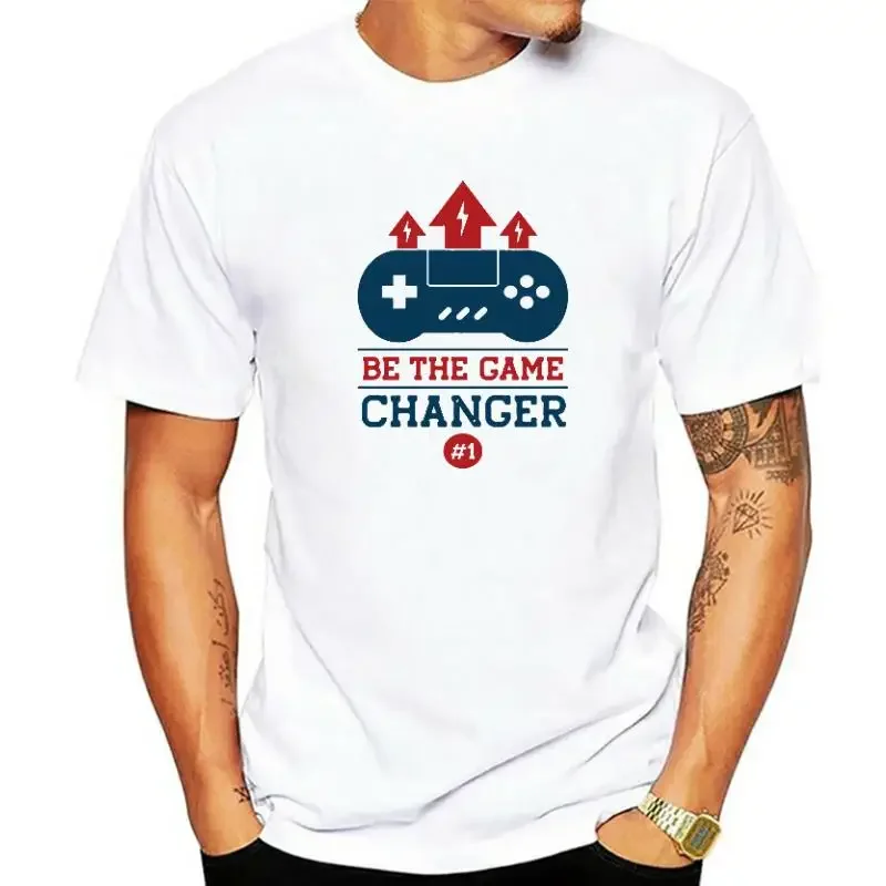 

Мужская футболка Be The Game Changer, смешные футболки, мужские хлопковые топы с круглым вырезом, повседневные футболки с коротким рукавом для мальчиков