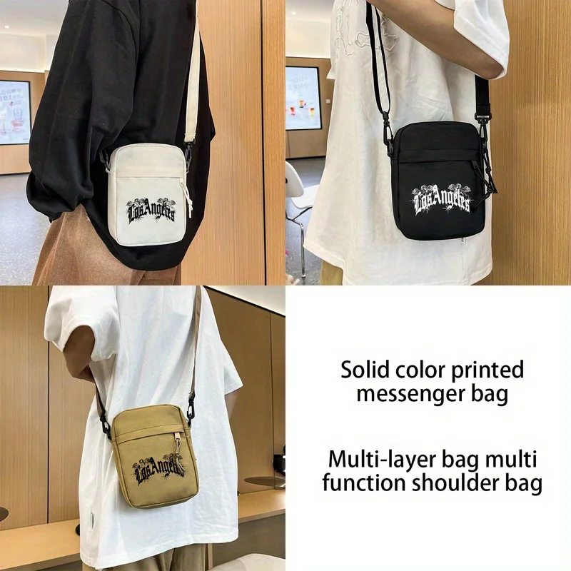 Stylish Los Angeles Crossbody Bag: Lightweight, Foldable, and Adjustable with Zipper Closure