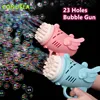 Kids Rocket Bubble Gun Blower 29 Holes Mini Bubble machine Summer Soap bubbles Toys for children girl Boys outdoor games garden 4