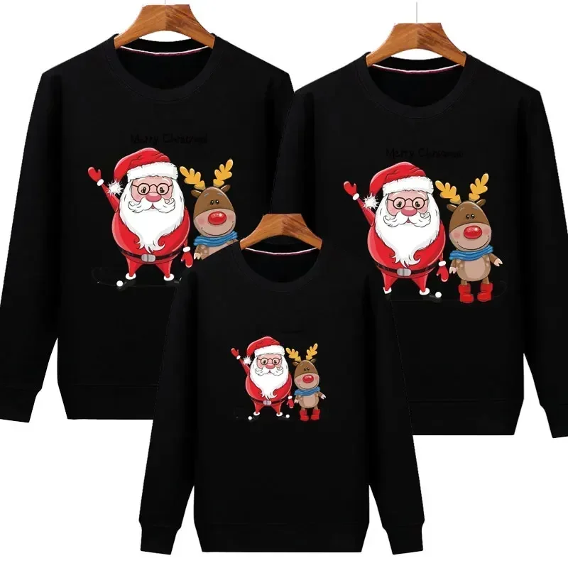 thumbnail image 4 of Camisetas de invierno para madre e hija, camisas con estampado de Papá Noel, conjuntos familiares a juego, sudaderas para padre e hijo, jerséis para pareja, ropa para niños, 4 of 5