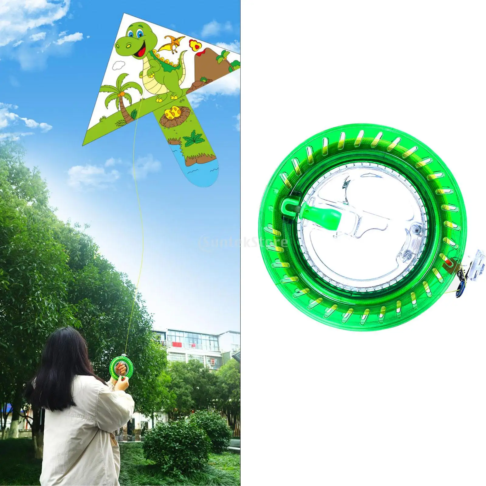 Professional String Reel with 150M Flying Line String Flying Tools Outside Game and Lock for Holiday Outdoor Kites Kids Adults 5