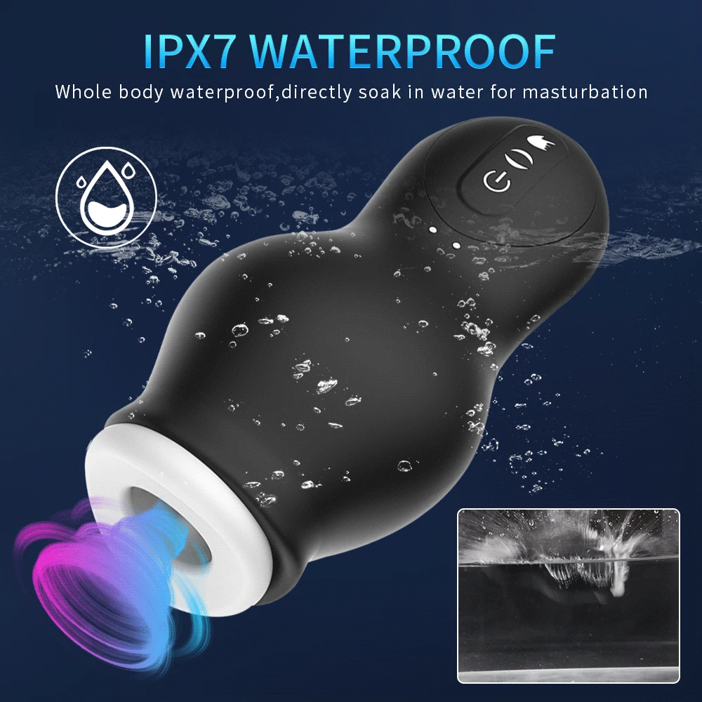 Male Masturbator Cup Male Masturbation Aid Automatic Sucking Penis Vacuum Training Cup Blowjob Orgasm Erotic Pocket Pussy Stroker Adult Sex Toys for Men