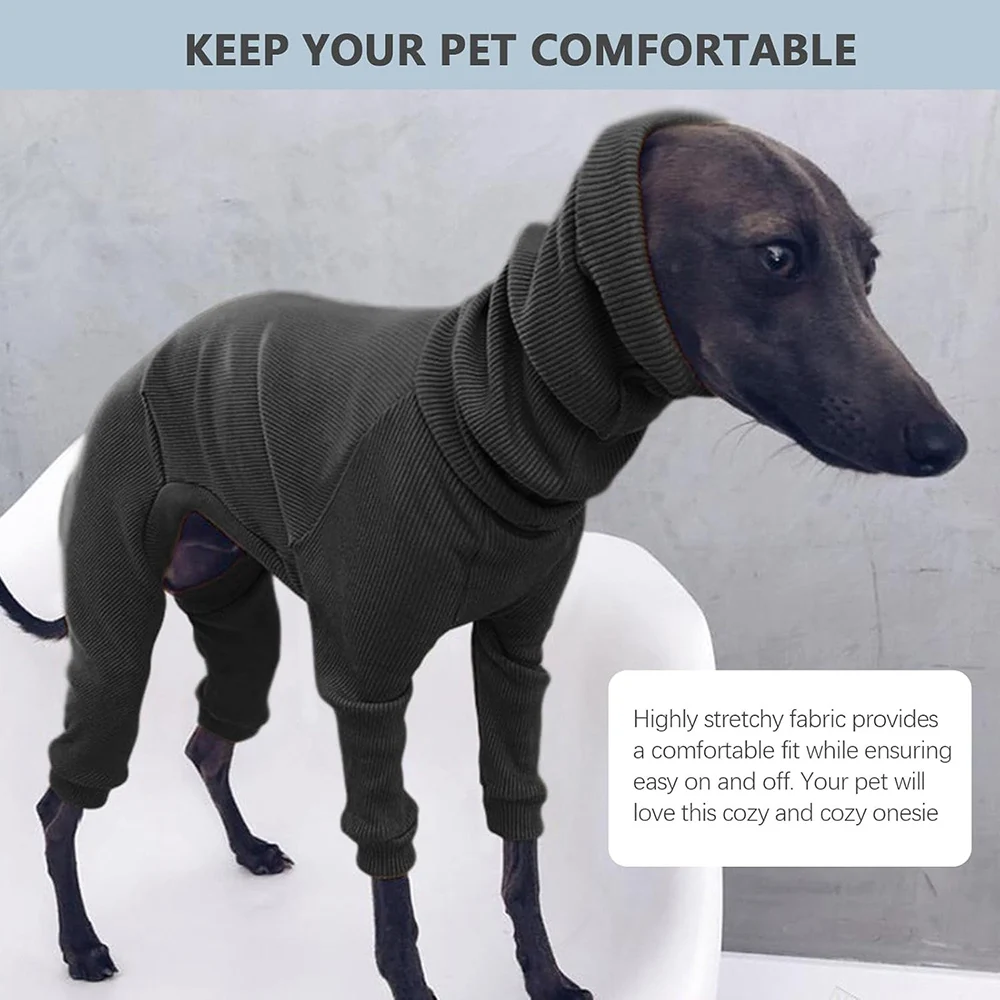 Dog Winter Overalls - Lightweight Turtleneck Dog Onesie for Medium Large Dogs