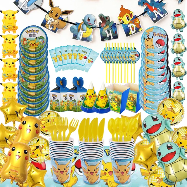 Décorations de fête d'anniversaire Pokemon Pikachu pour enfants