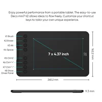 XPPen 7x4 inch Graphics Tablet 8 Express Keys 16384 Level Battery-free Digital Drawing Pen Tablet Support Android Windows Ma - Image 3