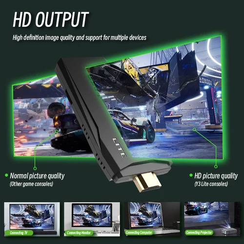 데이터 프로그 4K TV 레트로 비디오 게임 콘솔, FC, SFC, GBA용 게임 스틱, 무선 핸드헬드 Prefix 2 조이스틱, Y3 라이트 10000 + 게임 2