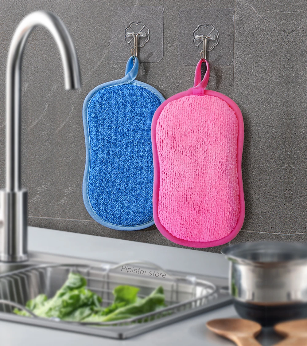 Hihamer Eponge 10pcs Éponges Microfibres Lavable et Réutilisable Éponge Vaisselle et Multiusage
