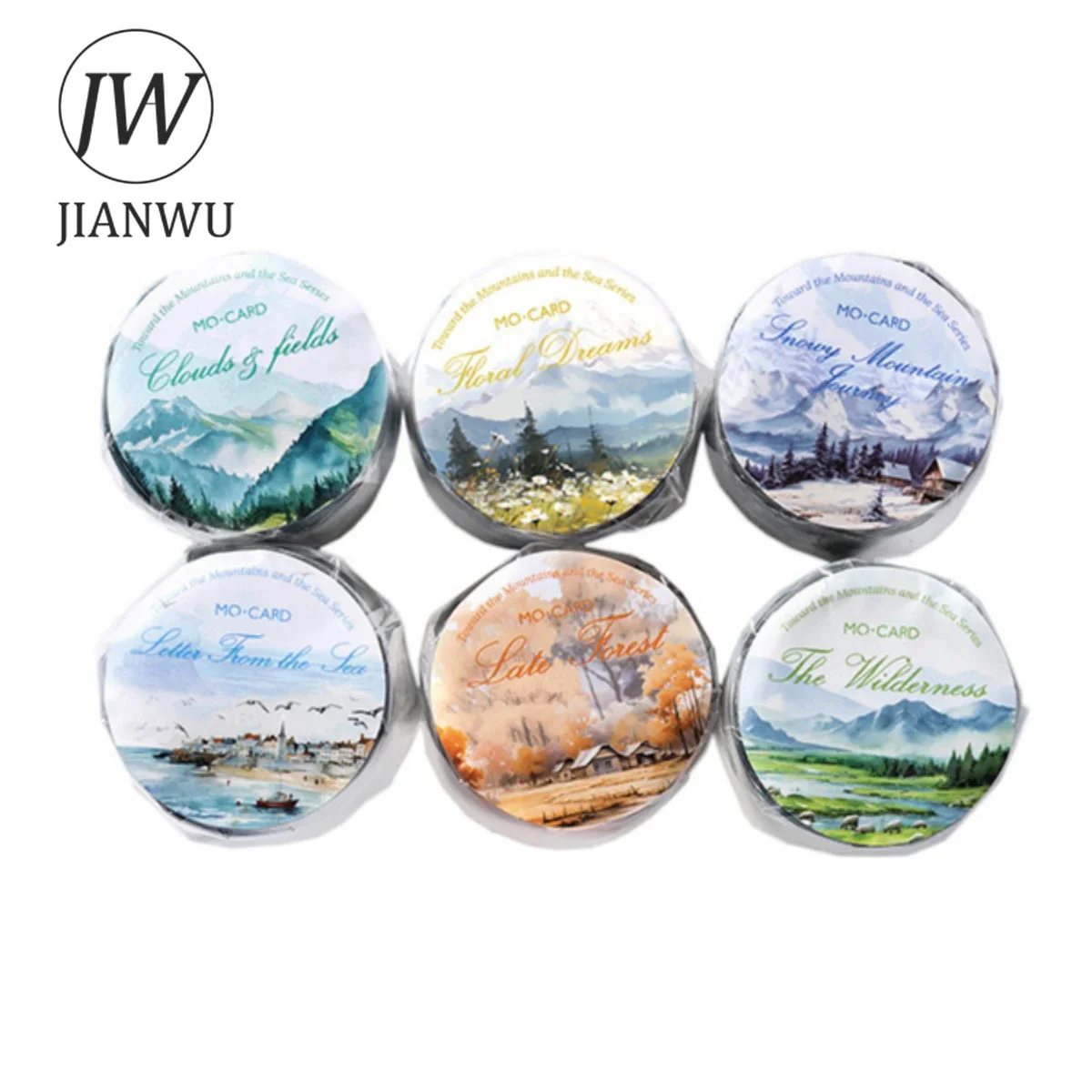 JIANWU 30mm*200cm To The Mountains and  Sea Series Vintage Landscaping Collage Material PET Tape Creative DIY Journal Stationery 5