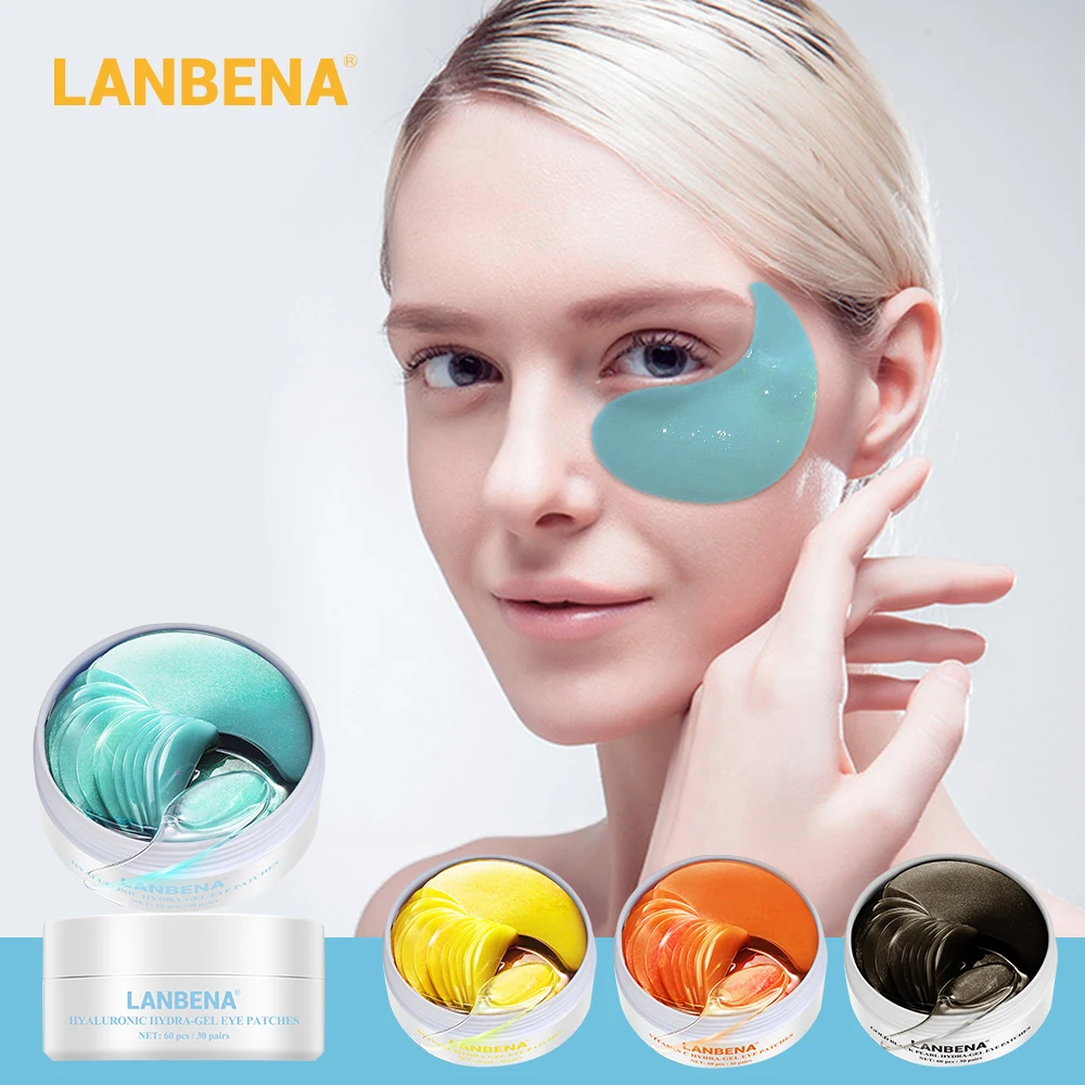 Патчи LANBENA для глаз, маска для глаз, коллагеновая маска для лица, витамин C, гиалуроновая ретинол, продукты для ухода за кожей лица, 60 патчей для глаз