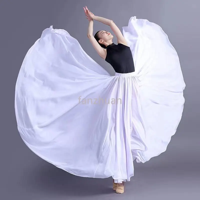 

2023 New Women 360/540/720 Degree Chiffon Skirt Ballet Belly Dance Gypsy Long Skirts Dancer Practice Wear Assorted Dance Skirt