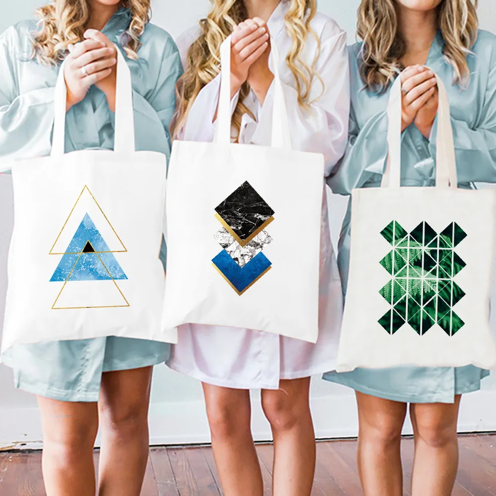 

High Capacity Shopping Bags Tote Bag Canvas Fashion Shape Print Bag Women Casual Shoulder Bag Foldable Reusable Shopper HandBags