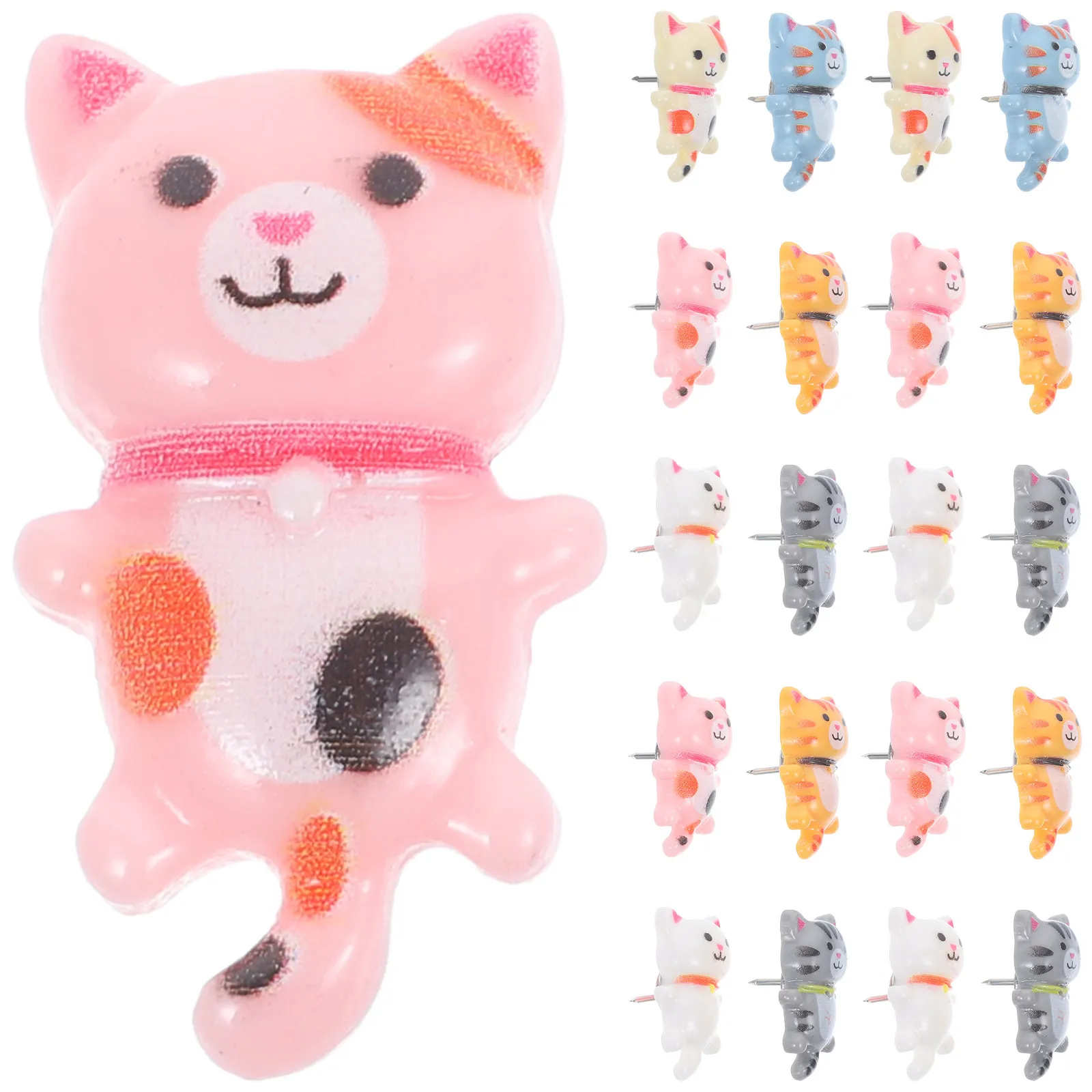 30Pcs 귀여운 고양이 푸시 핀 금속 엄지 못 벽걸이 사진 디스플레이 공예 프로..