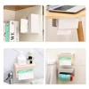 Wall-mounted Tissue Box Napkin Holders Self-adhesive Paper Towel Case Punch Free Removable Paper Box Space-saving Waterproof 6