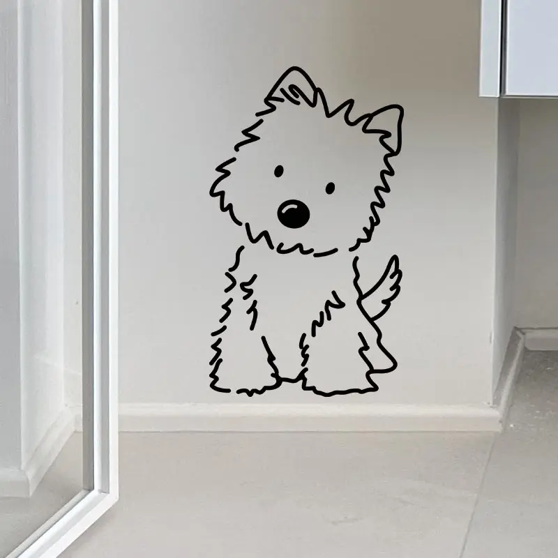 Cute Animal Dog Mirror Stickers Home Door Window Glass Waterproof Decoration Anti-collision Decals Children's Room Decoration