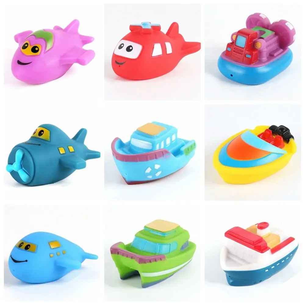 Children Boat Plane Baby Bath Toy Water Spray Float Squeeze Swimming Water Toys Transportation Cartoon Bathing Toy Water Play 2
