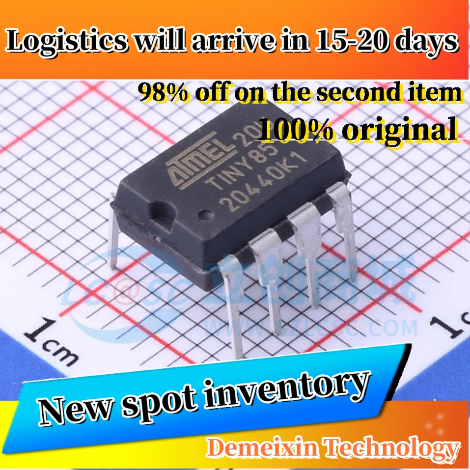 10PCS ATTINY85-20PU PDIP-8 100%Original   New in Stock Controller