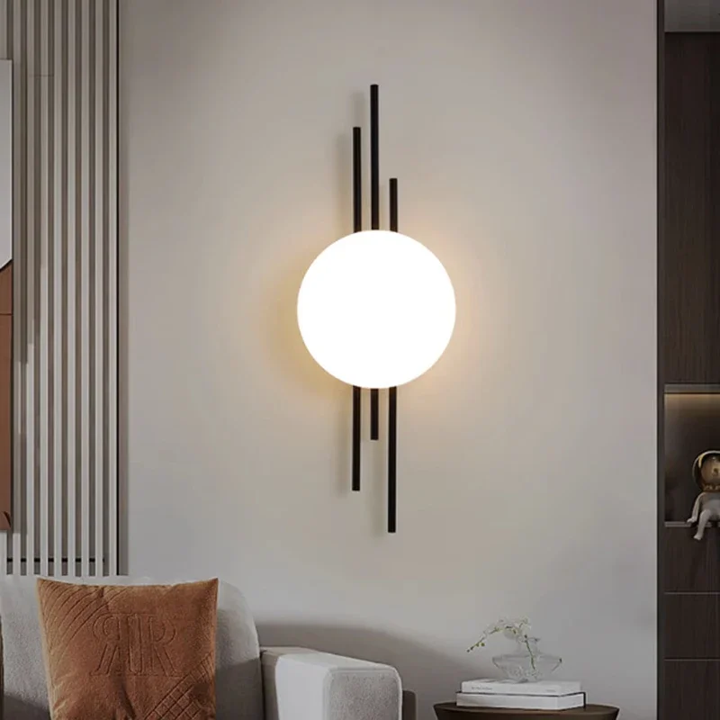 

LED Acrylic Lampshade Home Decor Wall Lamp Creative Design Bedroom Sconce Light Living Room Background Lustres Night Light