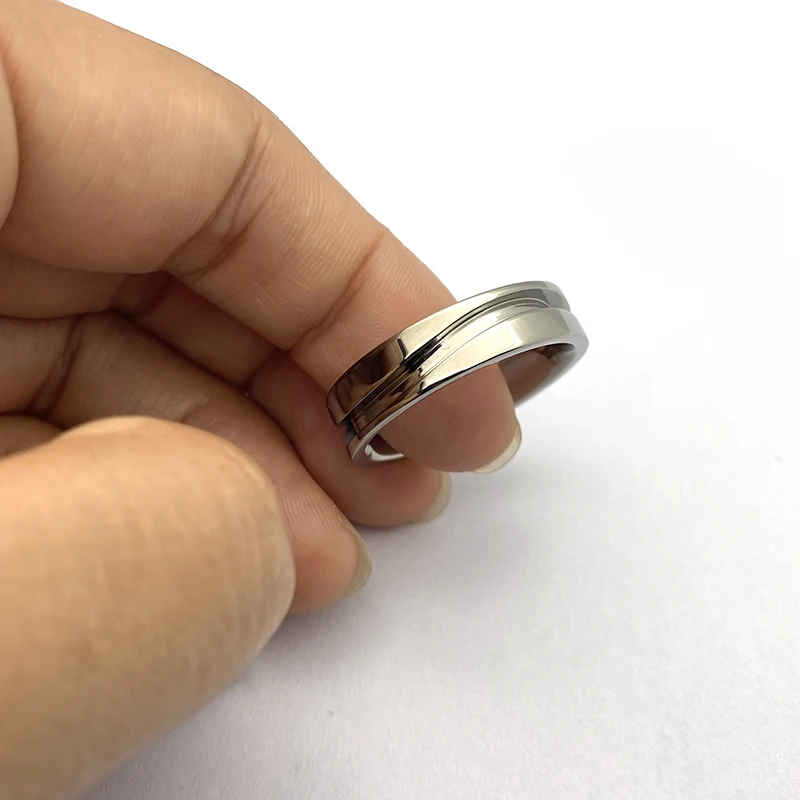 Elegant 6mm Titanium Wave Channel Inlay Blanks - Unique Handmade Jewelry