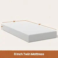 8 Inch Twin Mattress 3 Foam Layer Cooling Gel Memory Foam Mattresses Green Tea for Fresher Sleep Medium Firm CertiPUR-US Certifi 2