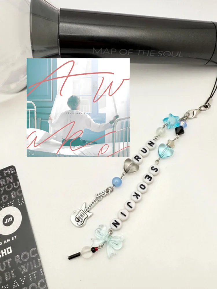 Jin Run Seokjin Echo EP World Tour inspired phone charm keychain