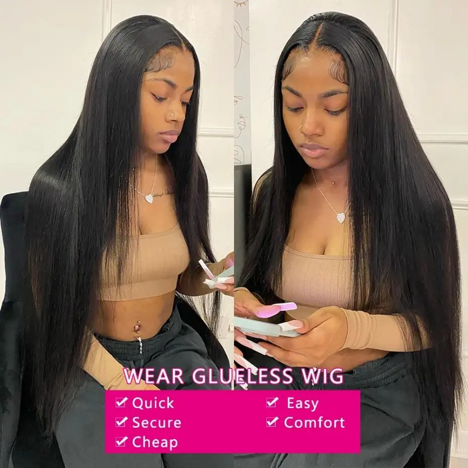 New Glueless Wig Bone Straight Brazilian Human Hair 13x4 Lace Frontal Wigs 5x5 6x4 Hd Transparent Lace Closure For Women Pre-Cut - Image 5