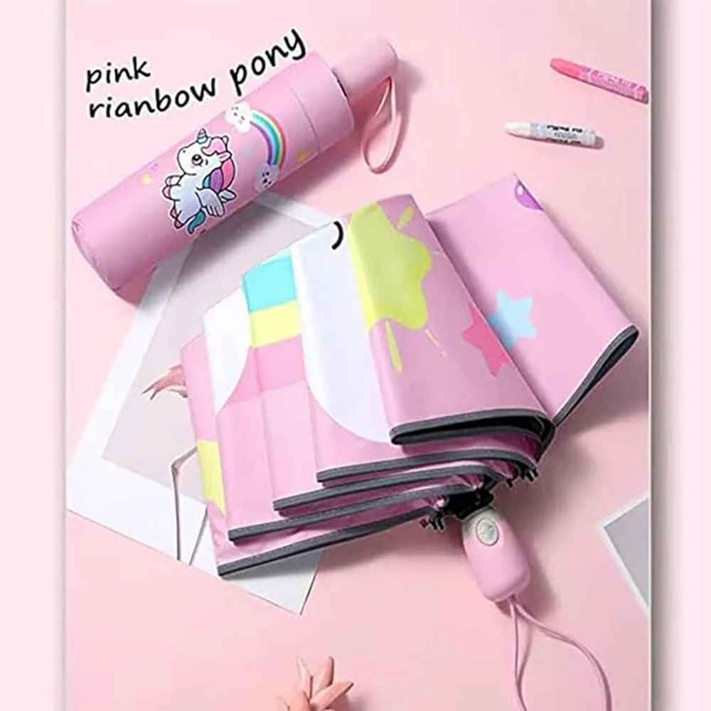 Umbrella anti-rebound closing students male and female umbrella sunshade sunblock portable cute cartoon folding umbrella