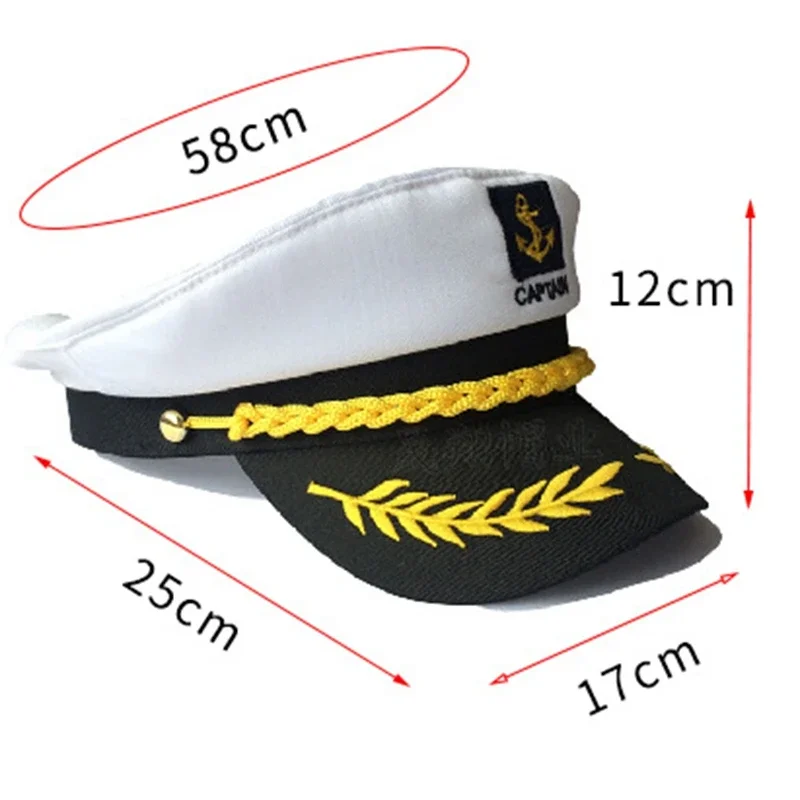 Regulowana czapka granatowa Marine Admiral Czapki dla mężczyzn Kobiety Dorośli Czapki wojskowe Jacht Łódź Skipper Statek Sailor Captain Hat Kostium
