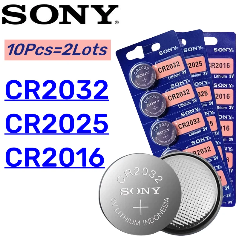10Pcs SONY CR2032 CR2016 3V Batteries for watch toys car key Calculator replacement battery vacuum cleaner battery remote control battery lithium ion battery controller battery gamepad battery game console battery bluetooth earphone battery