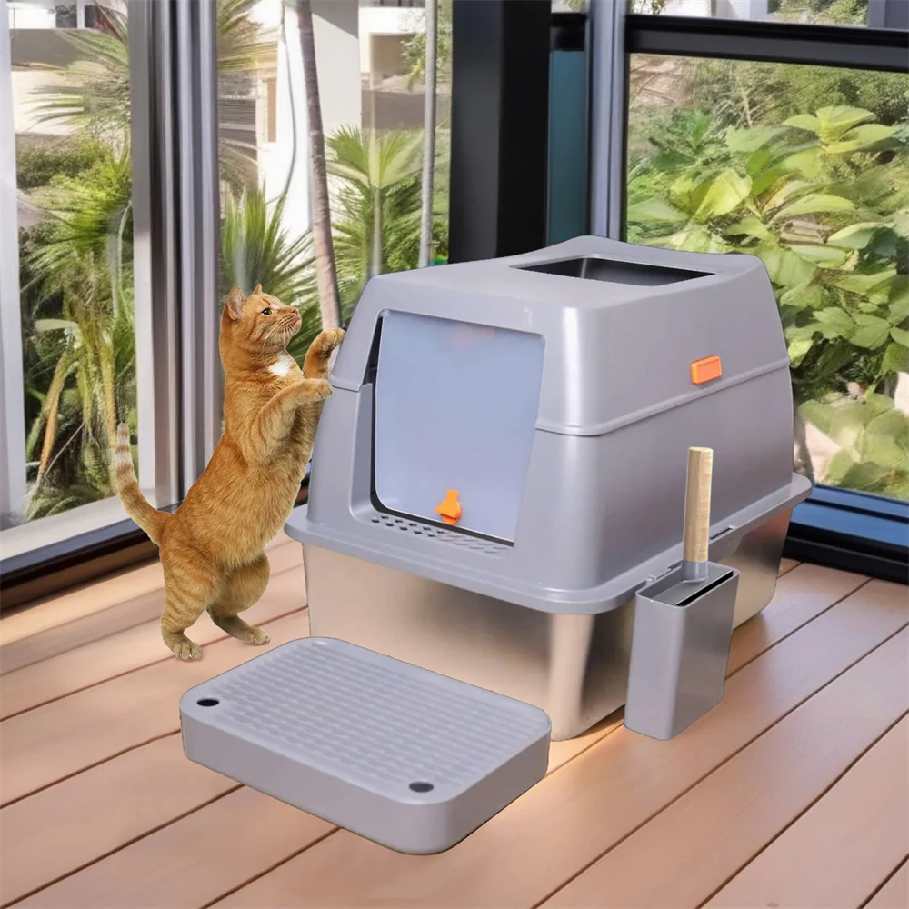 XXL Stainless Steel Cat Litter Box 2