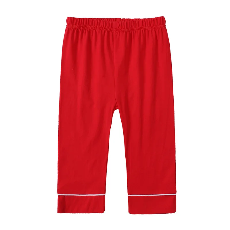 New Matching Girls and Boys Christmas Pyjamas Red Cotton Pajamas Sets for Kids Baby Enfent Sleepwear Family Childrens PJS