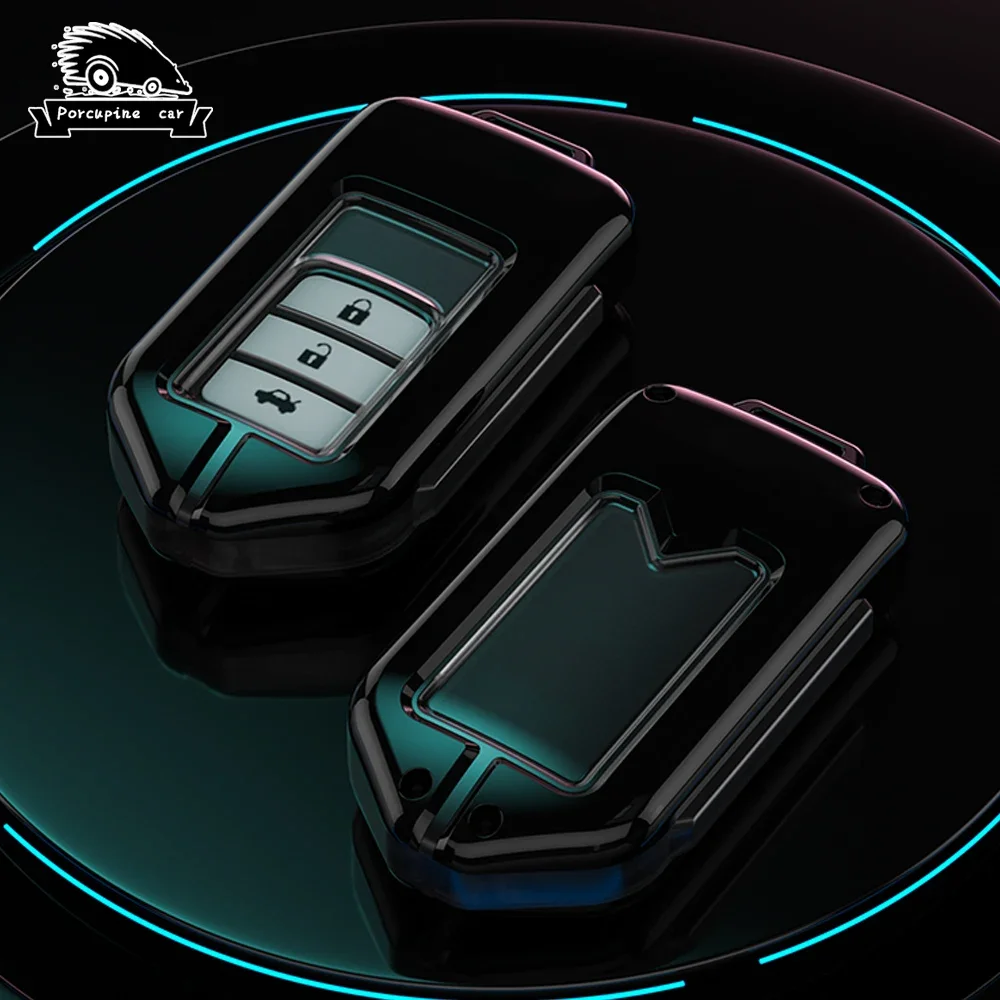 2345 botton PC Car Key Case Fob Cover Shell for Honda CRV CR-V Fit Civic HR-V HRV City Odyssey XR-V Accord Keychain Accessories