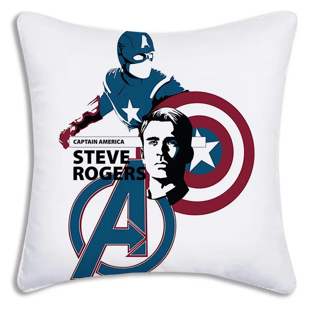 Marvel Captain America Pillow Covers Cartoon Sofa Decorative Home Double-sided Printing Short Plush Cute Cushion Cover