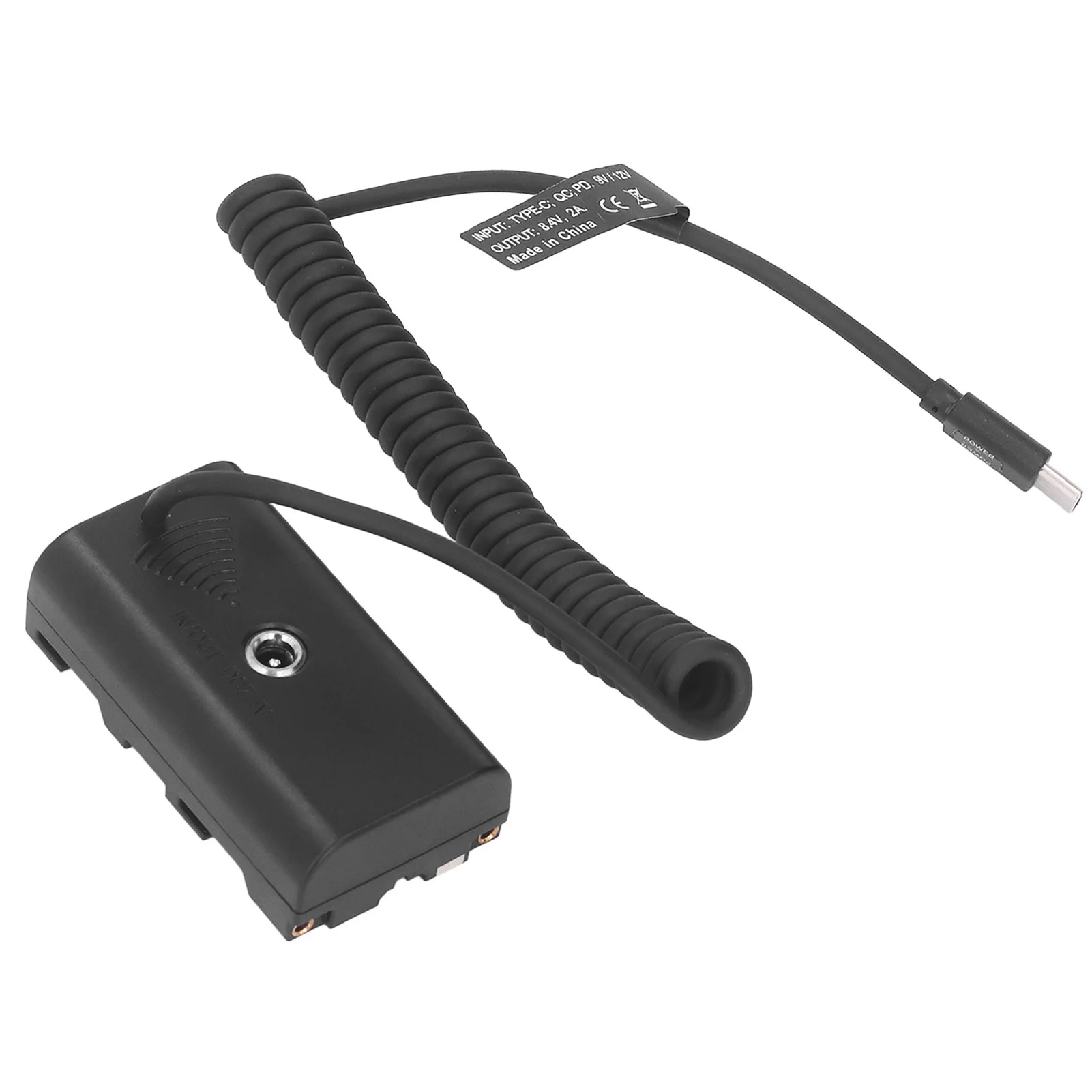 Dummy Battery Type C to NP F970 F750 F570 F550 Fast Charging Circuit Protection Spring Cable Continuous Power Adapter Camera battery charger adapter