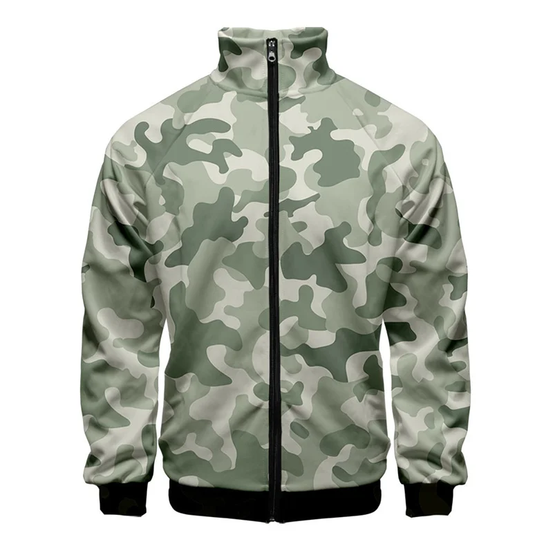 thumbnail image 1 of Chaqueta con estampado 3D de camuflaje para hombre, abrigo deportivo de calle de gran tamaño, chaqueta con cremallera para primavera y otoño, 1 of 5