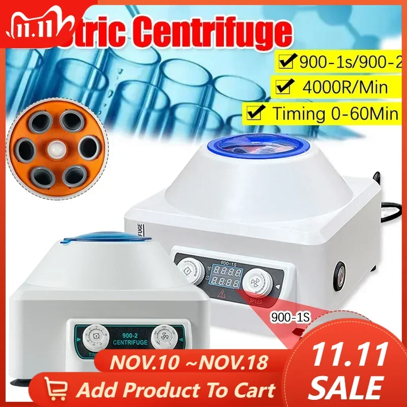 4000rpm/min Electric Centrifuge Experimental Instrument Desktop Stepless Speed Regulation Timing Centrifuge 900-2 / 900-1S plasma centrifuge
