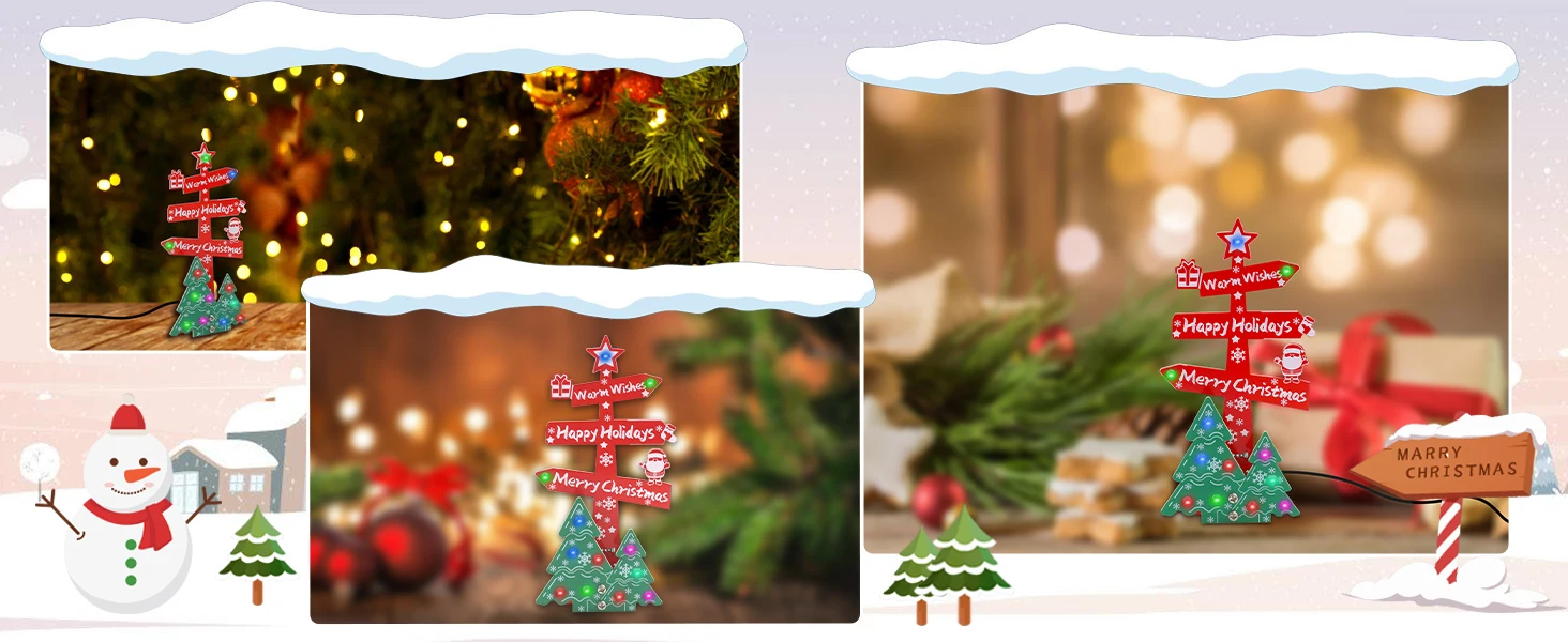 LED-Lötset „Merry Christmas Tree“-Schild, elektronische DIY-Tischdekoration mit bunten Lichtern, lustiges Weihnachtslötprojekt und Geschenk – Detail 5