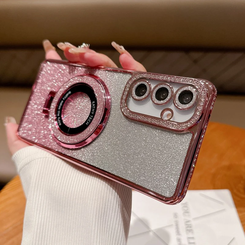 Luxury Magnetic Stand Shockproof Glitter Diamond Phone Case