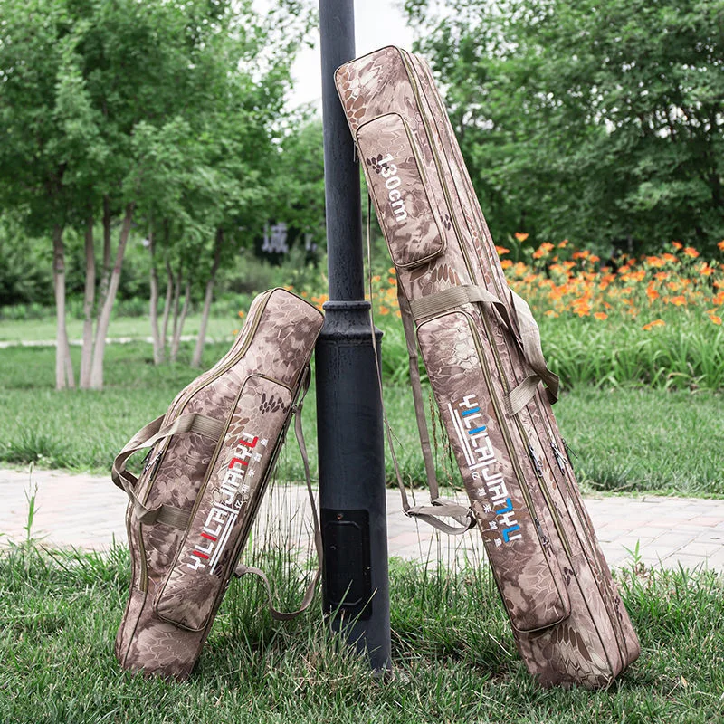 

Camo Fishing Bag Fishing Rod Carrier Fishing Lure Pole Tools Storage Bag Pouch Holder Case Fishing Gear Tackle Accessories X213G