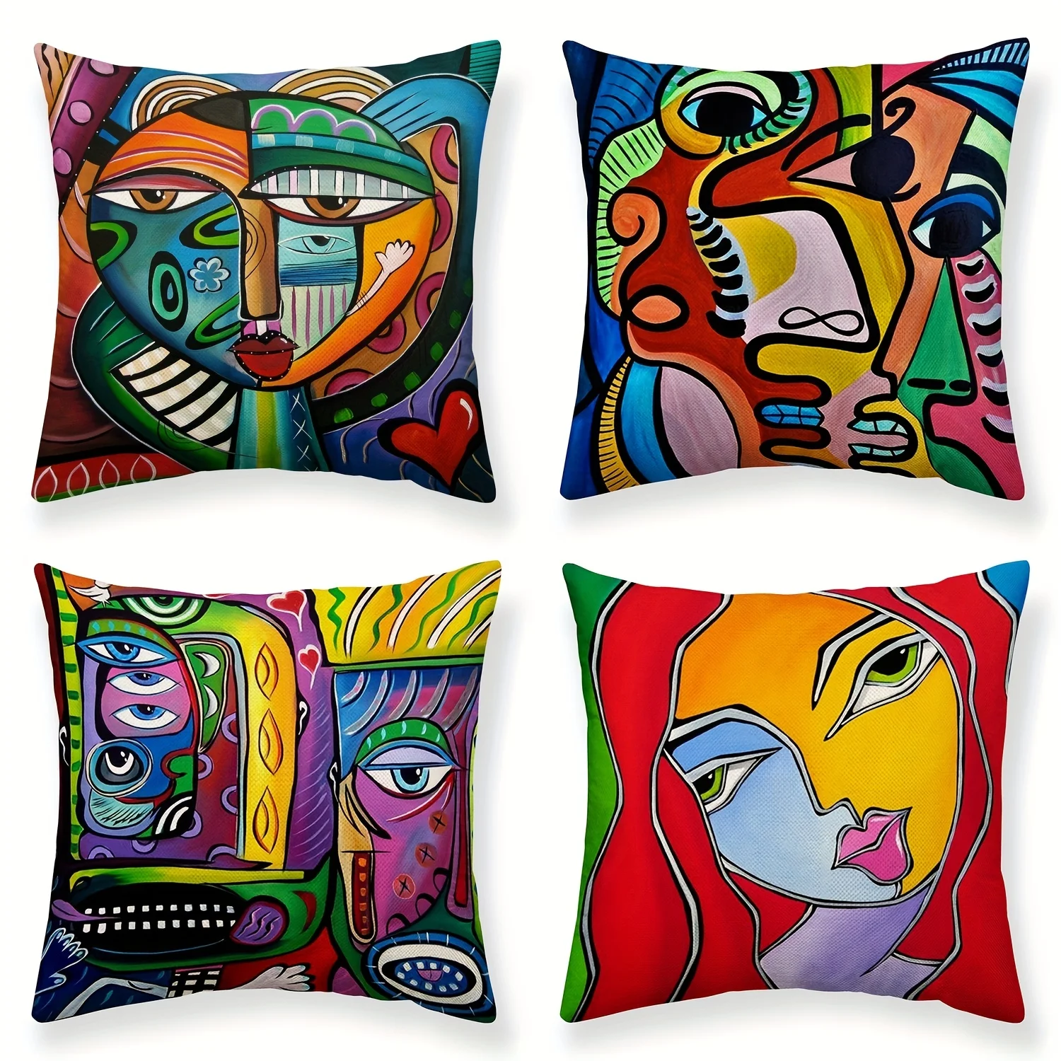 

1pc Impressionist Pillow Cover Cushion Cover Picasso Painting Abstract Art Pillow Home Bedroom Sofa Car Seat Decoration Pillow