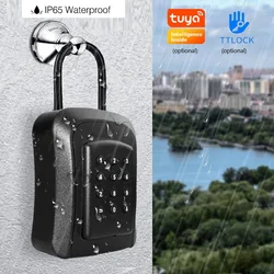 Tuya/TTlock Smart Password Key Box IP65 Waterproof Homestay Lock Box Password APP Unlocking Large Capacity Metal Box