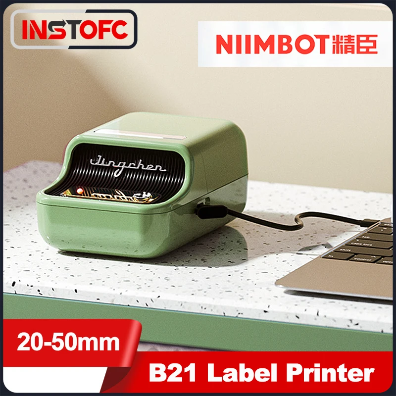 

Принтер для этикеток NIIMBOT B21 Inkless, портативный термальный принтер с Bluetooth, для одежды, адрес, совместимый с GiftLabel iOS и Android