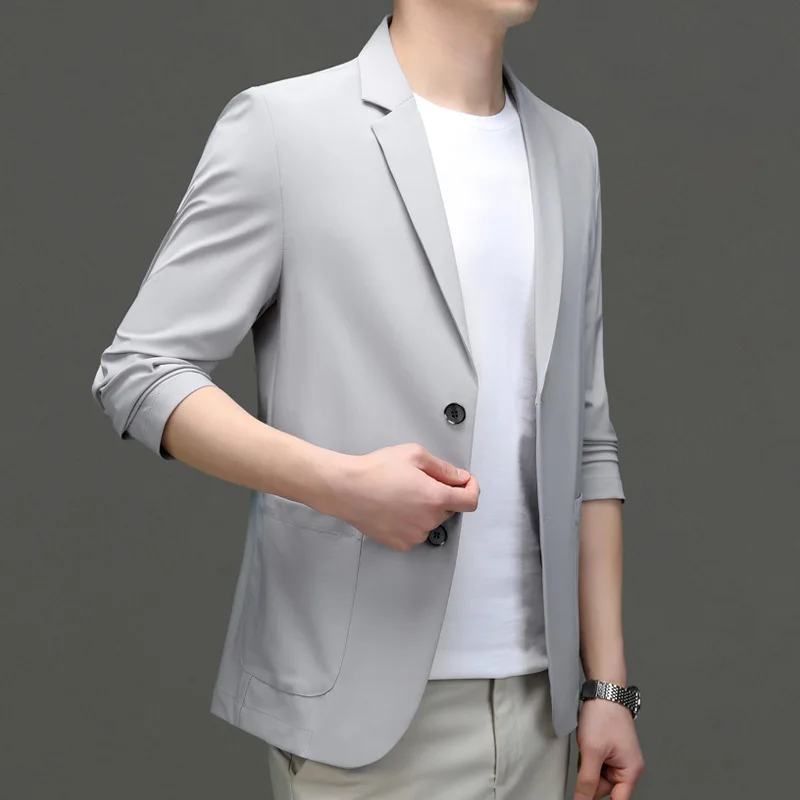 

lis2568 Summer short-sleeved suit men's casual sports tooling set with handsome suit