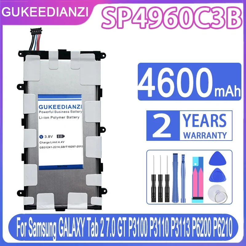 

GUKEEDIANZI Tablet SP4960C3B Battery 4600mAh For Samsung Galaxy Tab 2 7.0 GT-P3100 P3100 P3110 P6200 + Tools