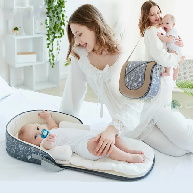 Lit nid de bébé avec oreiller Portable, berceau de voyage, transat pour  nouveau-né, pliable, respirant, panier de couchage pour bébé - AliExpress