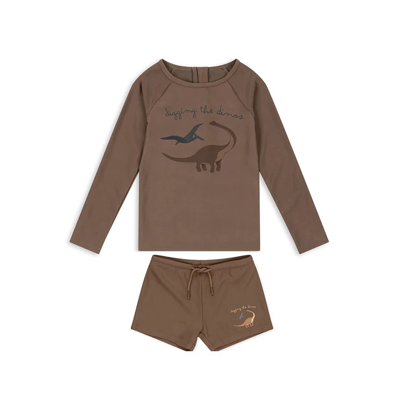 Summer Boys Jumpsuits Long Sleeve Separated Short Pants Quick Drying Swimsuit for Kids, kids swimsuits